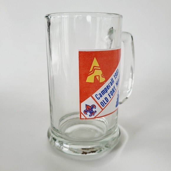 Vintage Boy Scout Glass Mug Camperall 1981 Old Fort Niagara - Picture 6 of 8